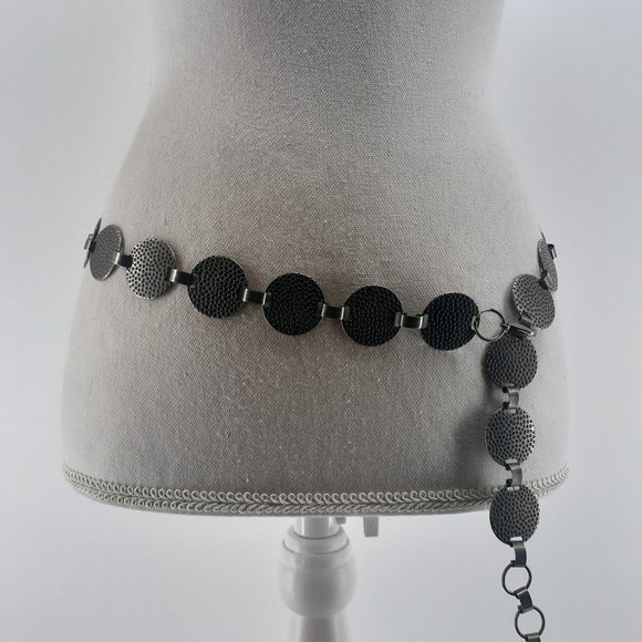 Unknown Accessories - Women's Circle Coin Chain Metal Links hip Circular Golf Balls Disk One Size Belt